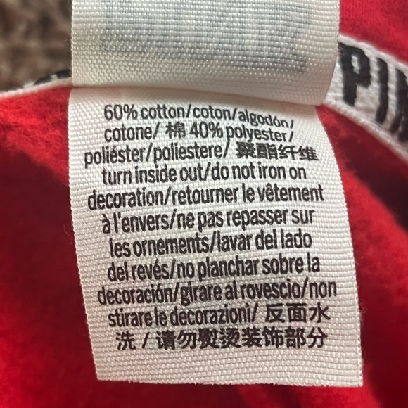 Victoria’s Secret PINK quarter zip sweatshirt, Red, size S - Picture 8 of 14